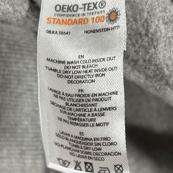 Vtg Thrashed Hoodie Sun Faded Distressed Pullover Gray Sweatshirt - Picture 9 of 9